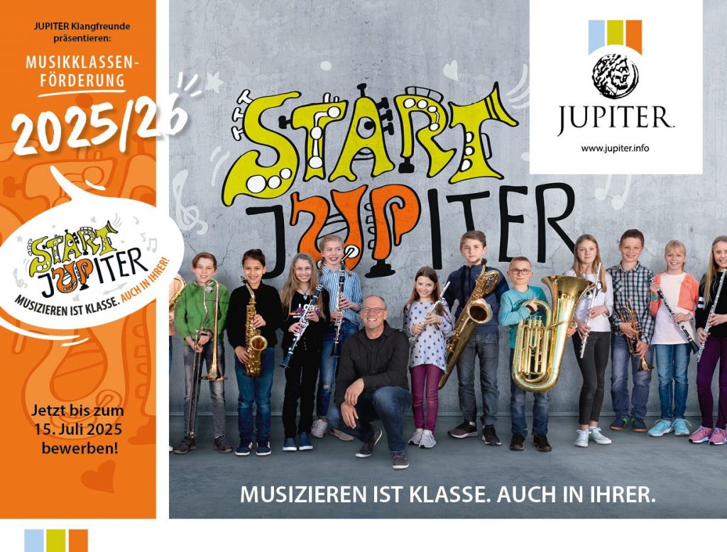 Musikklassenförderung 2025/26: Jetzt bewerben, Start Jupiter.
