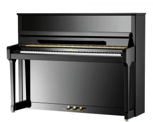 Schwarzes Klavier in aufrechter Bauweise