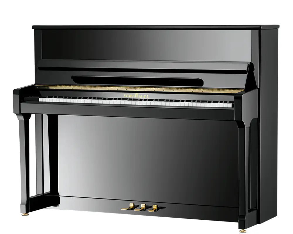 Schwarzes Klavier in aufrechter Bauweise