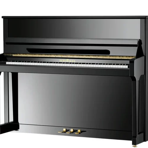 Schwarzes Klavier in aufrechter Bauweise